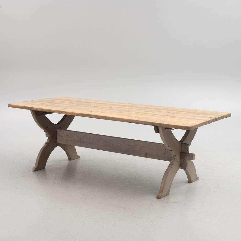 A trestle table, 20th century.