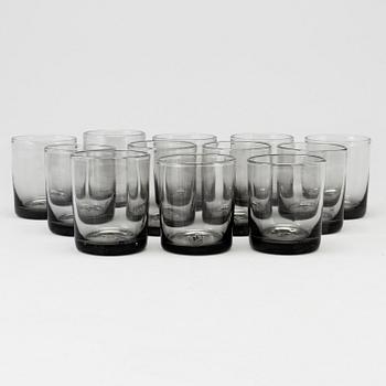 SELTERGLAS, 12 st, "Antik", Reijmyre Glasbruk.