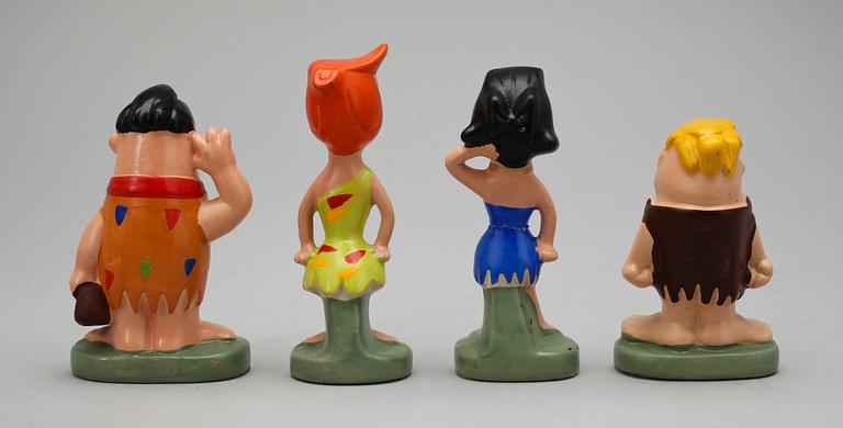 FIGURER, 4 st, the Flintstones, Joseph Lang & Co. Ltd, Hanna-Barbera Productions, Inc. 1962.