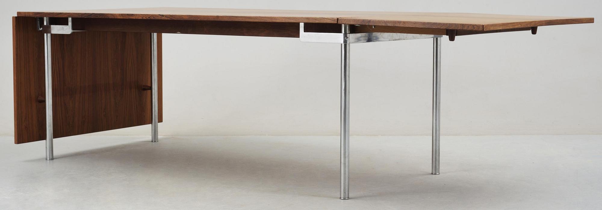 A Hans J Wegner palisander and steel 'AT 319' table, Andreas Tuck, Denmark 1960's.