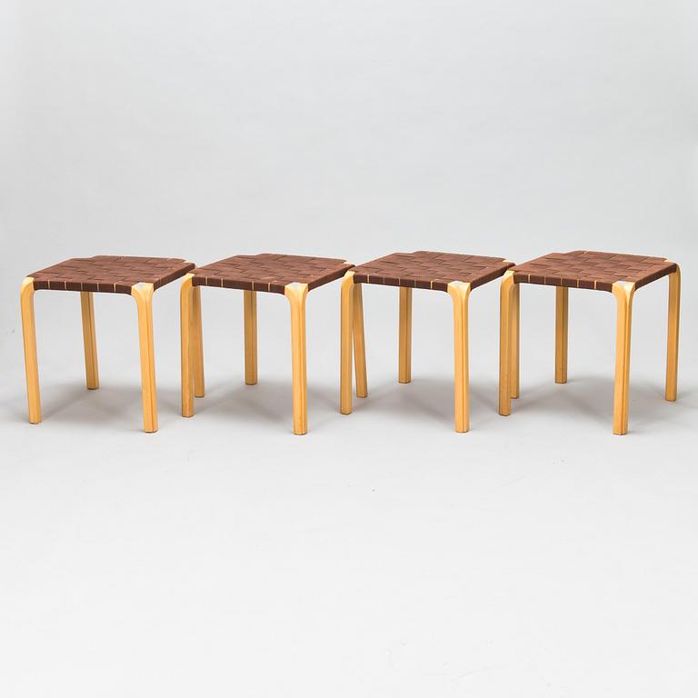 Alvar Aalto, A set of four mid 20th century 'Y61' stools for Artek. Finland.