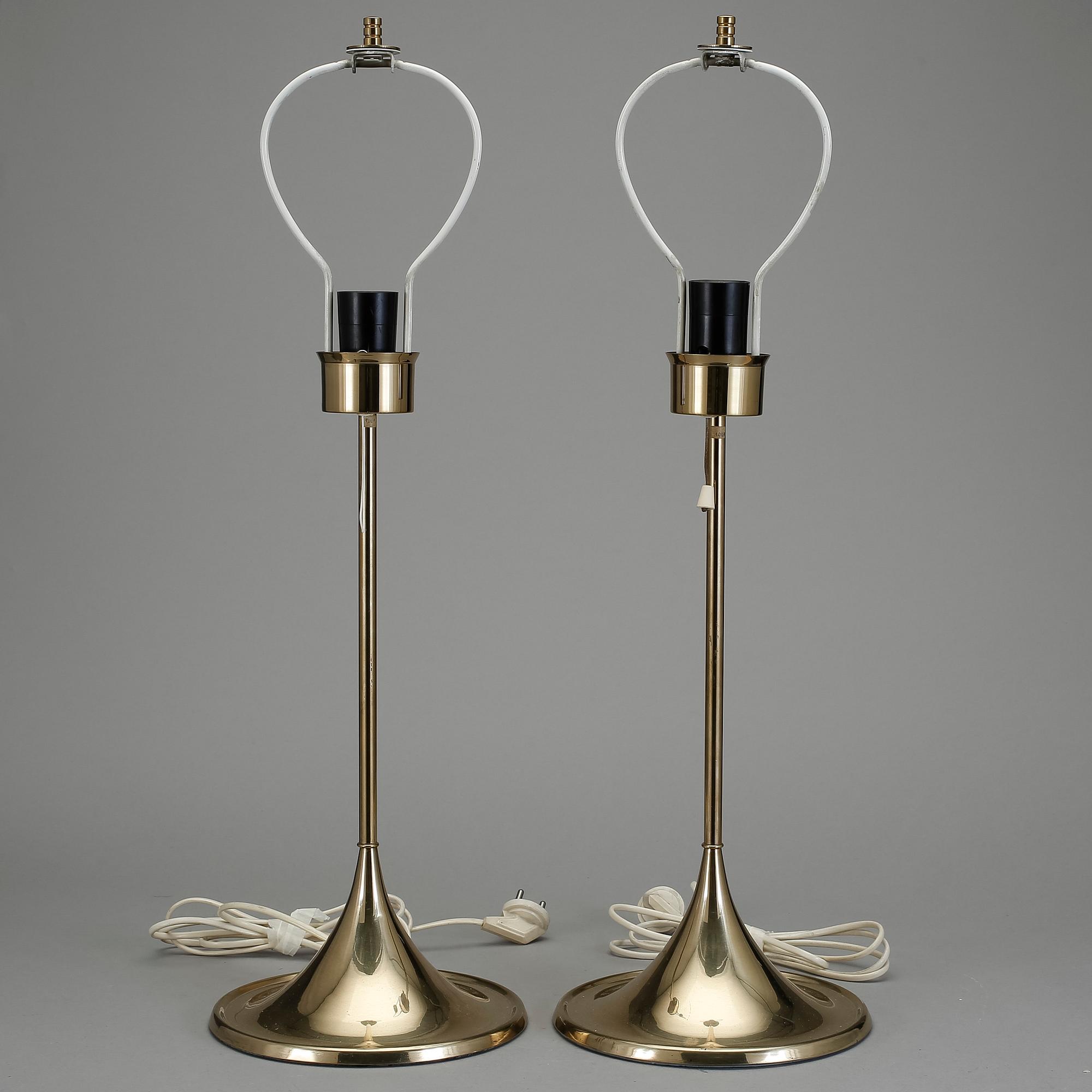 BORDSLAMPOR, ett par. Bergboms, 1960-/70-tal.