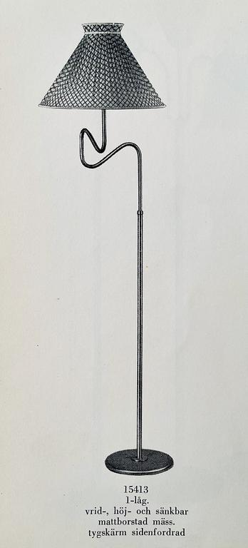 Harald Notini, a floor lamp, model '15413', Arvid Böhlmarks Lampfabrik, Sweden, 1940-50s.