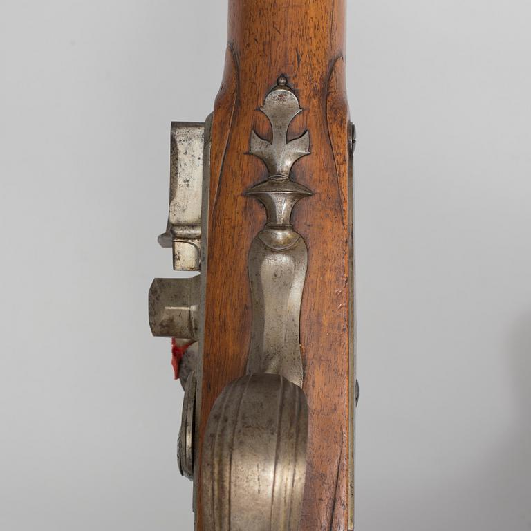 A 18th century flintlock rifle signed Eichstaed, Stralsund.