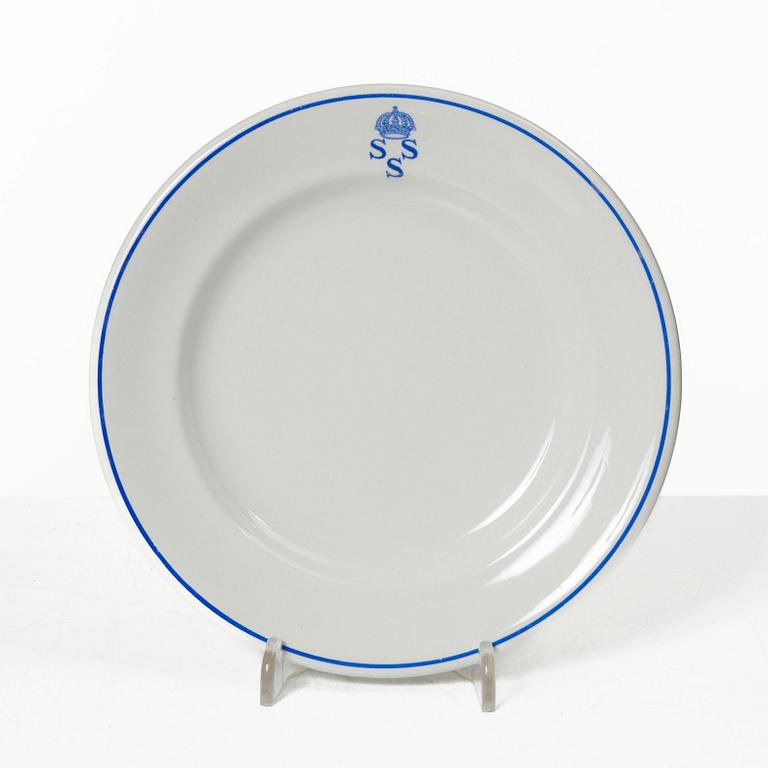 Matservis, 45 delar, porslin, "Kungliga Svenska Segelsällskapet", tillverkad för Nordiska Kompaniet, Rörstrand.