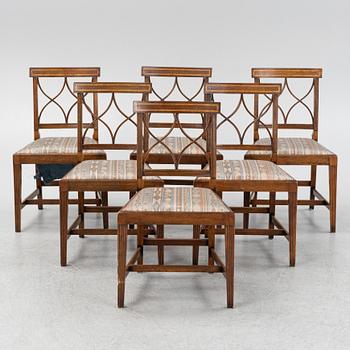 A set of six English mahogany chairs made for Nordiska Kompaniet Stockholm, mid 20th Century.