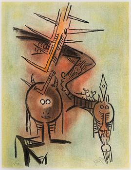 WIFREDO LAM, folder, 10 lithographs, "Pelni Luna", signed and numbered 13/262.