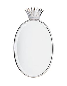 606. A C.G. Hallberg silver plated (alpacka) wall mirror, Stockholm 1920-30's.