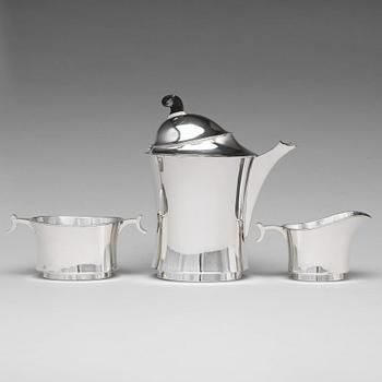 John Färngren, kaffeservis, Stockholm 1930, silver.