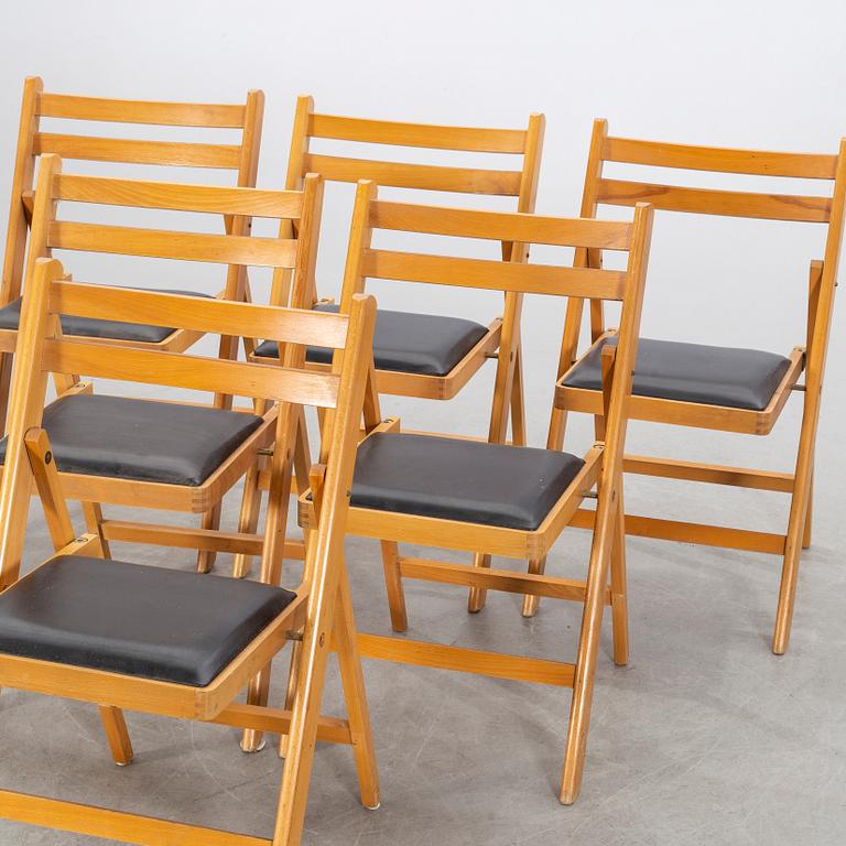 Six folding chairs second half of the 20th century.