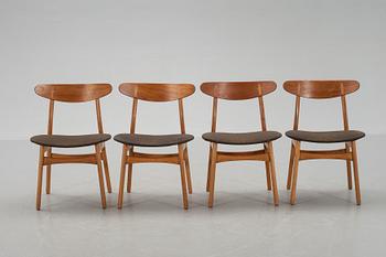 STOLAR, 4 st,"CH-30", Hans J. Wegner, Carl Hansen & Son, Danmark 1950-60-tal.