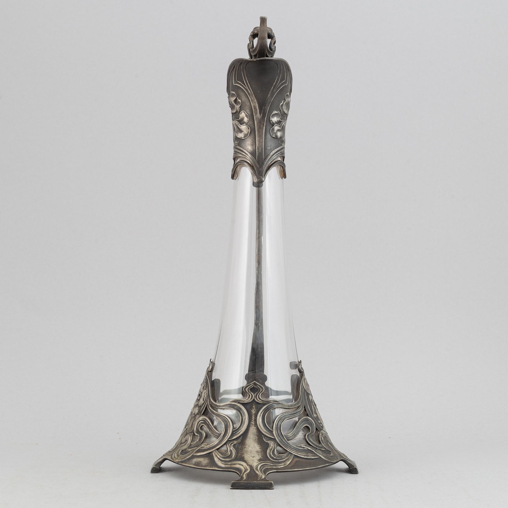 Württembergische Metallwarenfabrik, an Art Nouveau silver plated claret jug, early 20th Century.