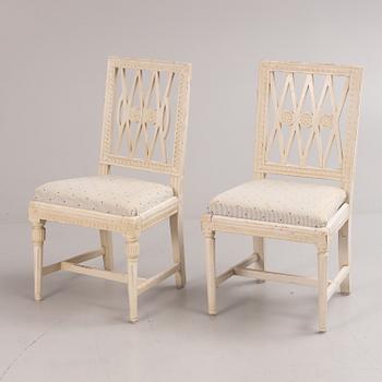 Chairs, 6 similar, late Gustavian, Lindome, 19th century.