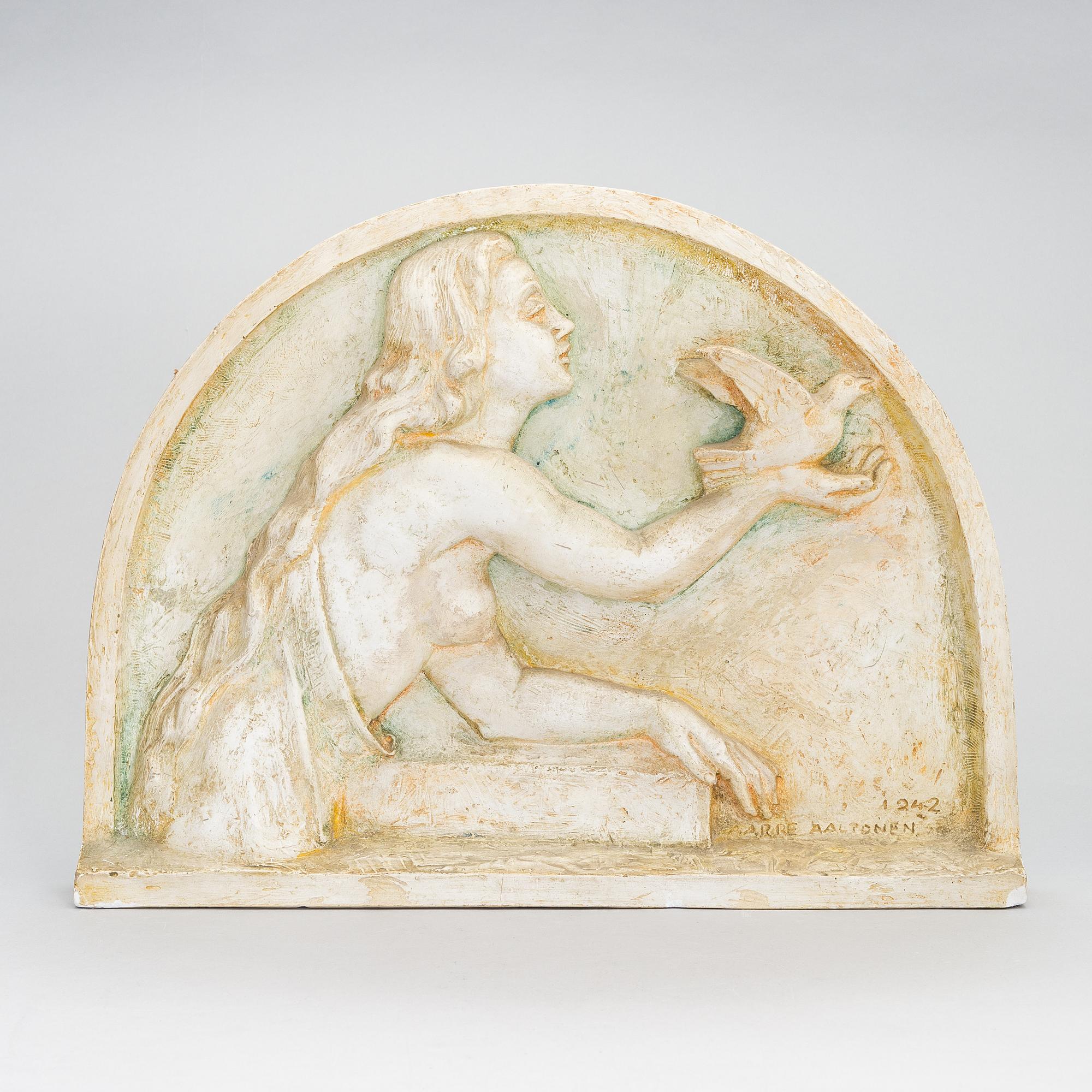 Aarre Aaltonen, a gypsum relief signed and dated 1942.