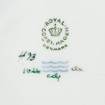 Royal Copenhagen, a 79-piece coffee and tea service, 'Saxon Flower', Denmark.