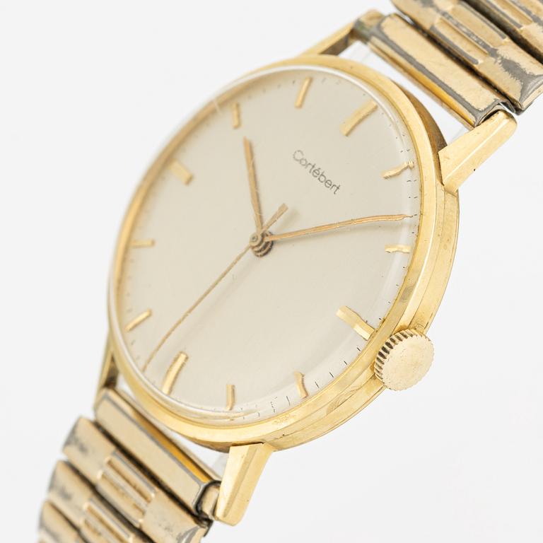 Cortébert, wristwatch, 18K gold, 34 mm.