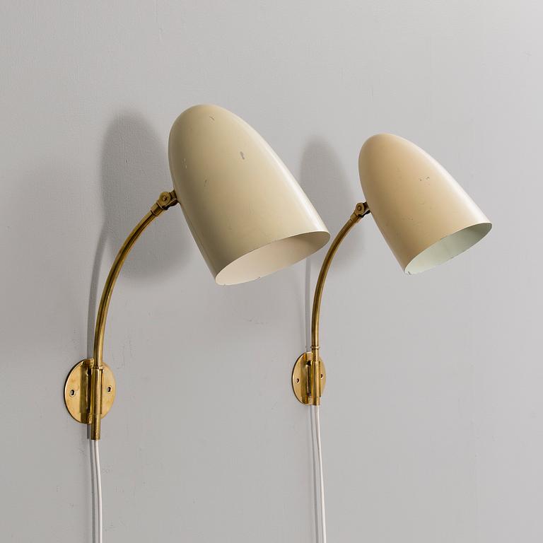 A PAIR OF SCONCES, manufacturer PSO Pohjoismainen Sähkö Oy, mid 20th century.