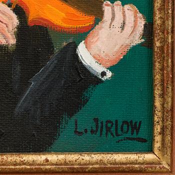 LENNART JIRLOW, olja på pannå, signerad.