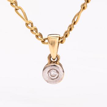HALSBAND, 18K guld, diamant ca 0.11 ct.