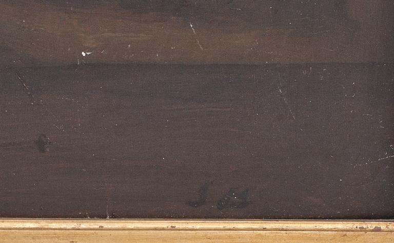 OKÄND KONSTNÄR, olja på pannå, bär monogramsignatur. Holland, 17/1800-tal.