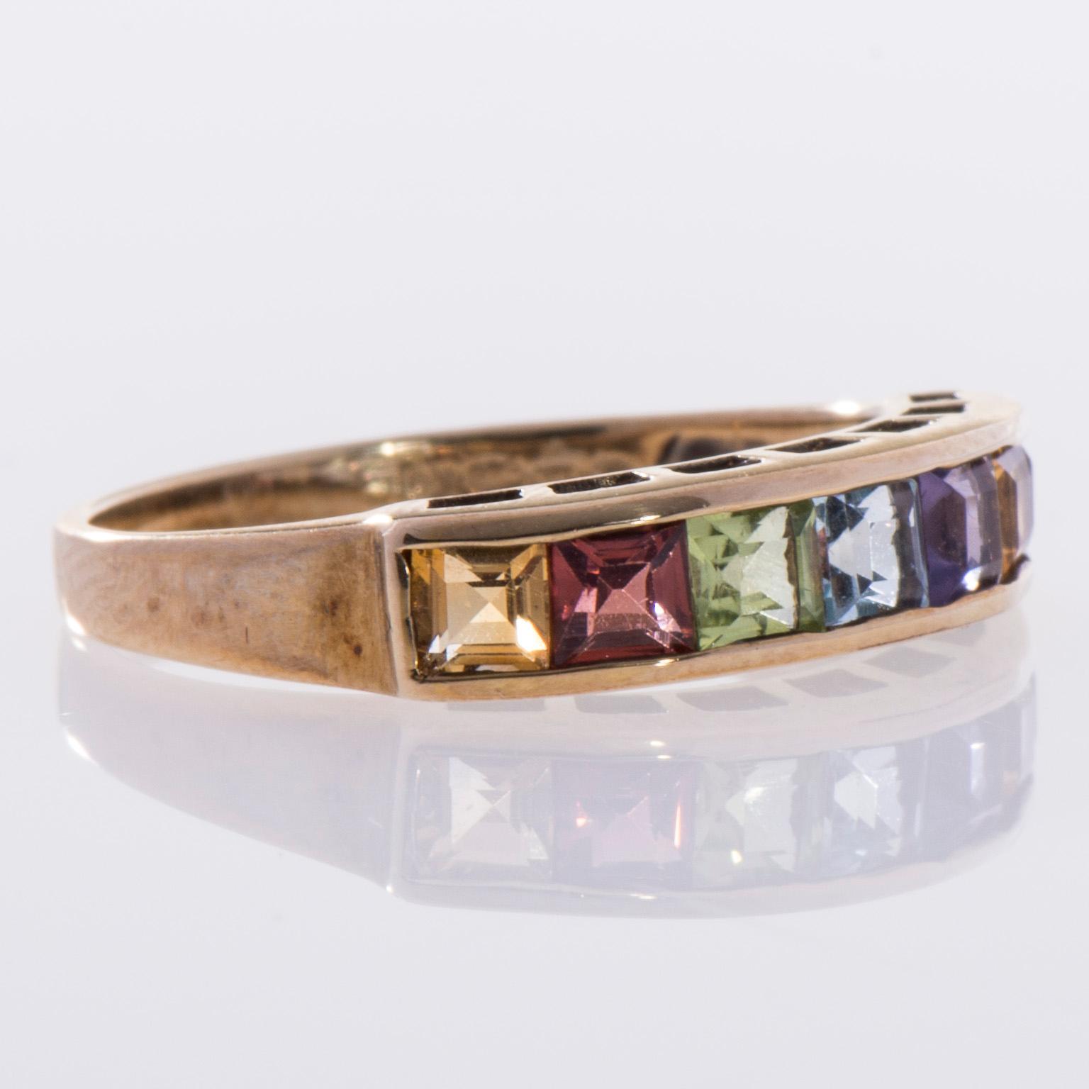 RING, 14K guld, princesslipade stenar, finska stämplar, 1994. Vikt 2,1 g.