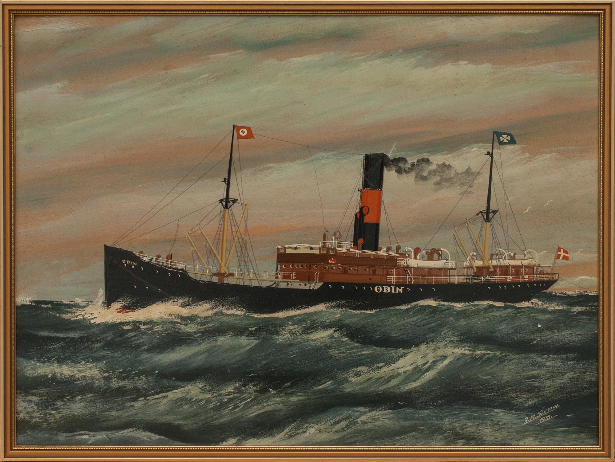 OKÄND KONSTNÄR, oljemålning, signerad och daterad RM Stettin 1939.