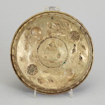 LJUSPLÅT, mässing, allmoge, 1700-tal.
