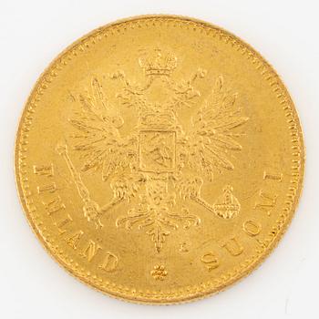 Guldmynt Finland, 20 Markkaa, 1891.