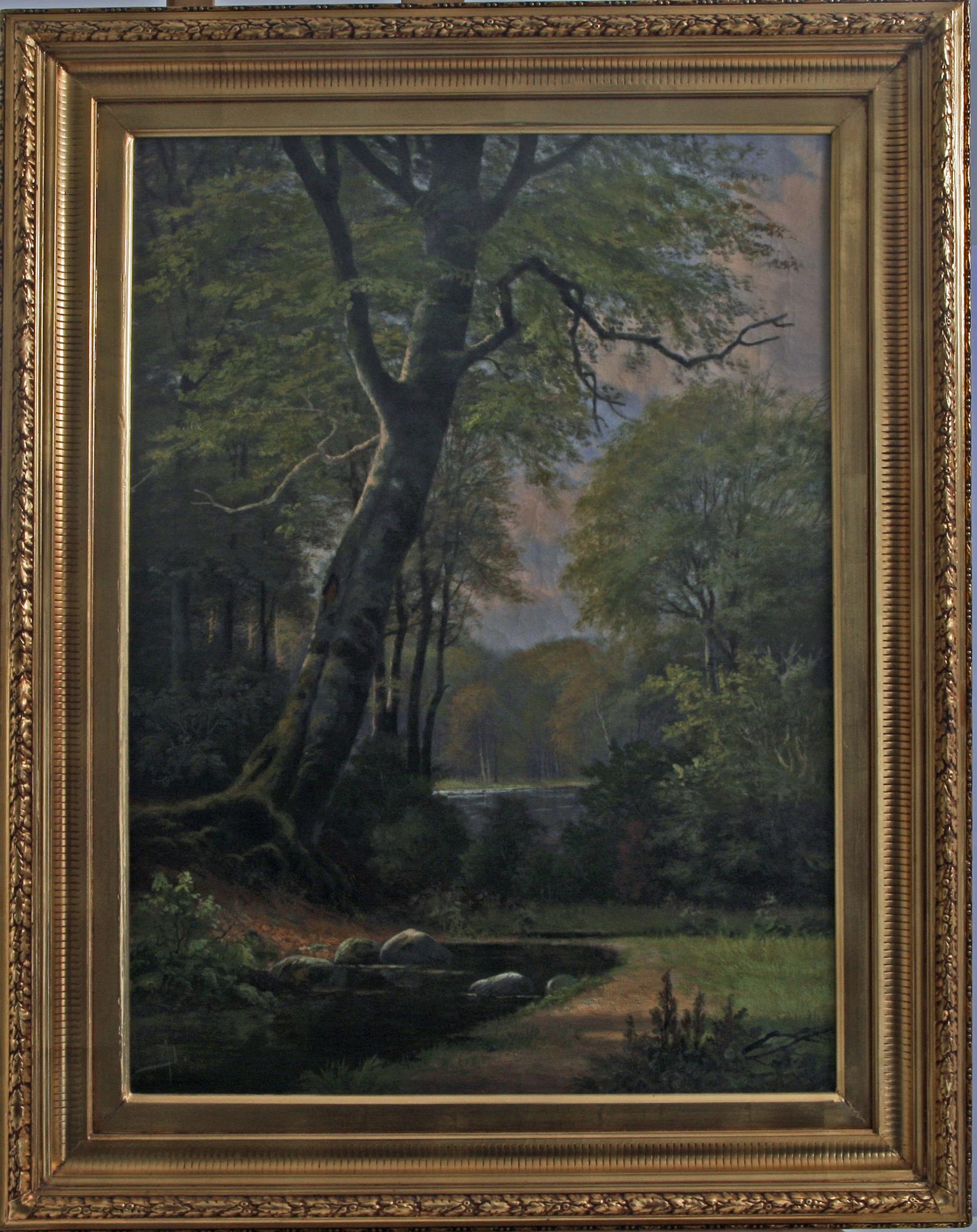 OKÄND KONSTNÄR, olja på duk, monogramsign.