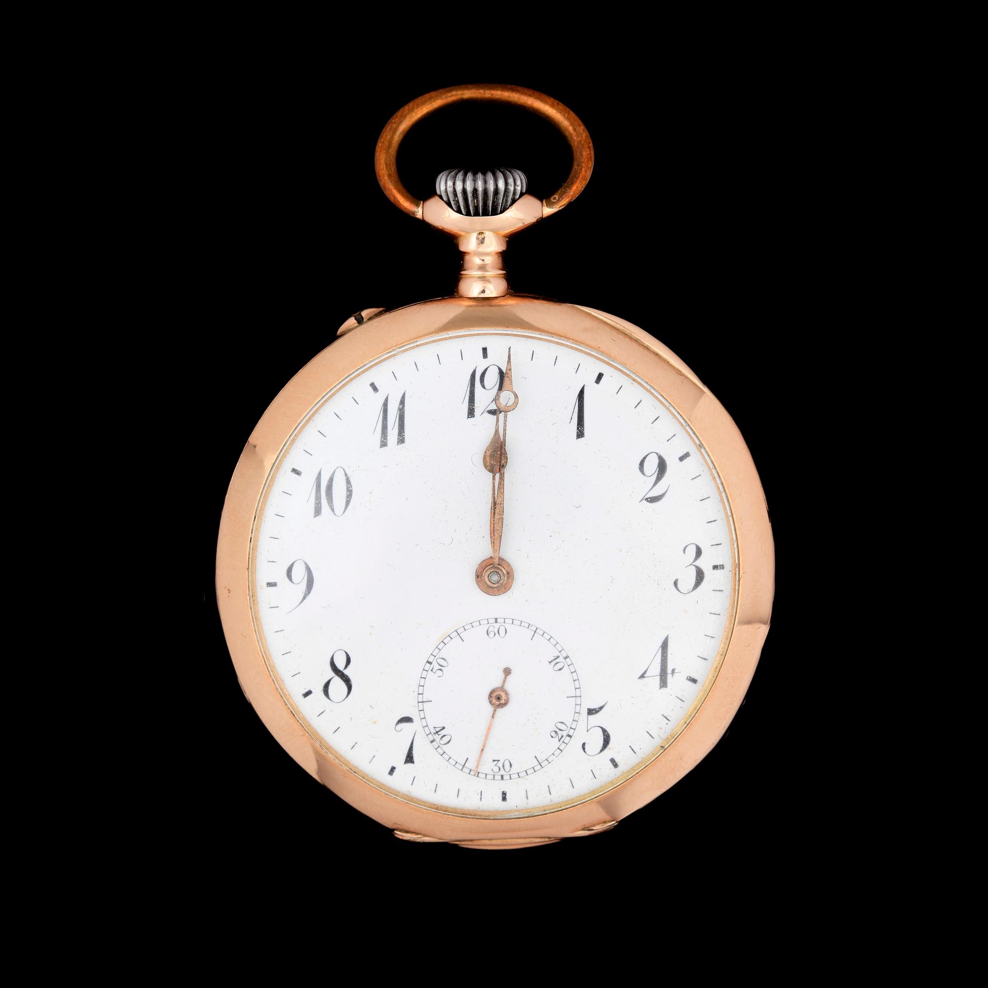 FICKUR, 14k guld, 1910/20-tal. Vikt 82g.