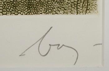 ENRICO BAJ, etsning och akvatinta i färger, signerad 71/75.