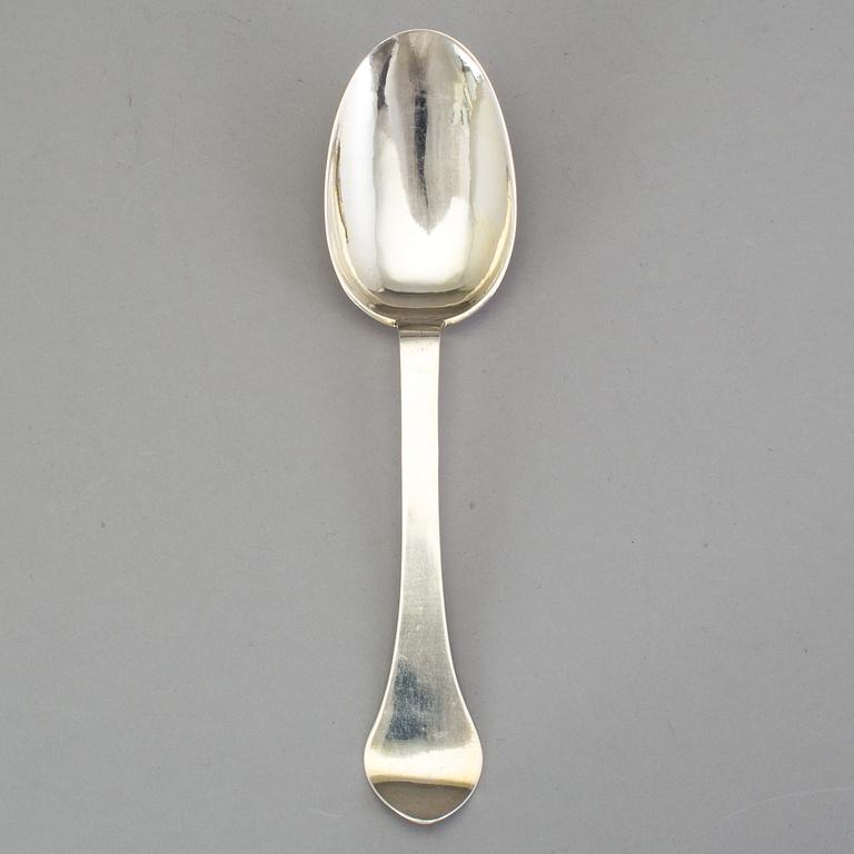 A SWEDISH SILVER SPOON, mark of Petter Lund, Nyköping 1709. Weight c. 49 g.