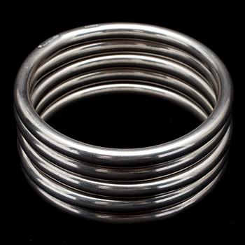 ARMRINGAR, 5 st, silver, Aarikka 1985.
