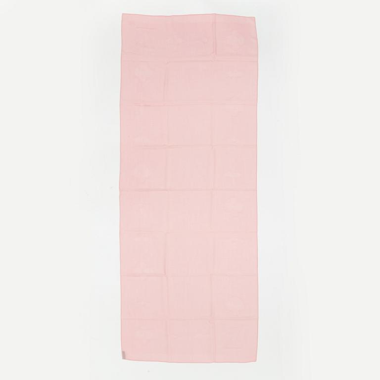 Louis Vuitton, A pink monogram kashmir /silk shawl.