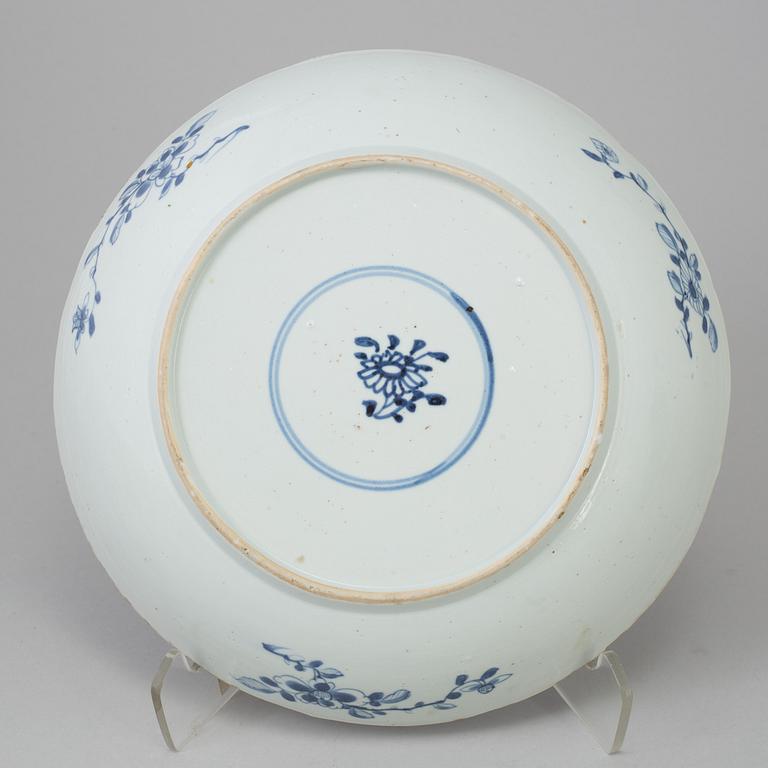 Seven Chinese blue and white dishes, Qing dynasty, Qianlong (1736-95).