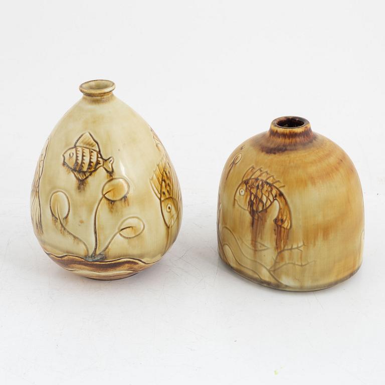 Gertrud Lönegren, vases 2 pcs, Rörstrand 1930s/40s.