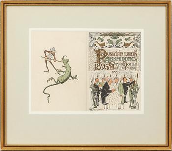 ALBERT ENGSTRÖM, meny och programblad, 4 st, 1895 - 1901.