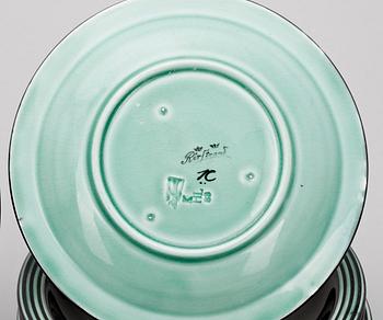 FAT OCH ASSIETTER, 6 delar, flintgods, Ilse Claesson, Rörstrand, art deco, 1920-tal.
