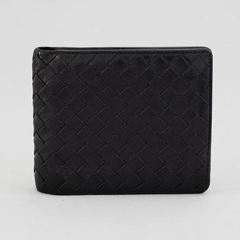 Bottega veneta, a black leather wallet.