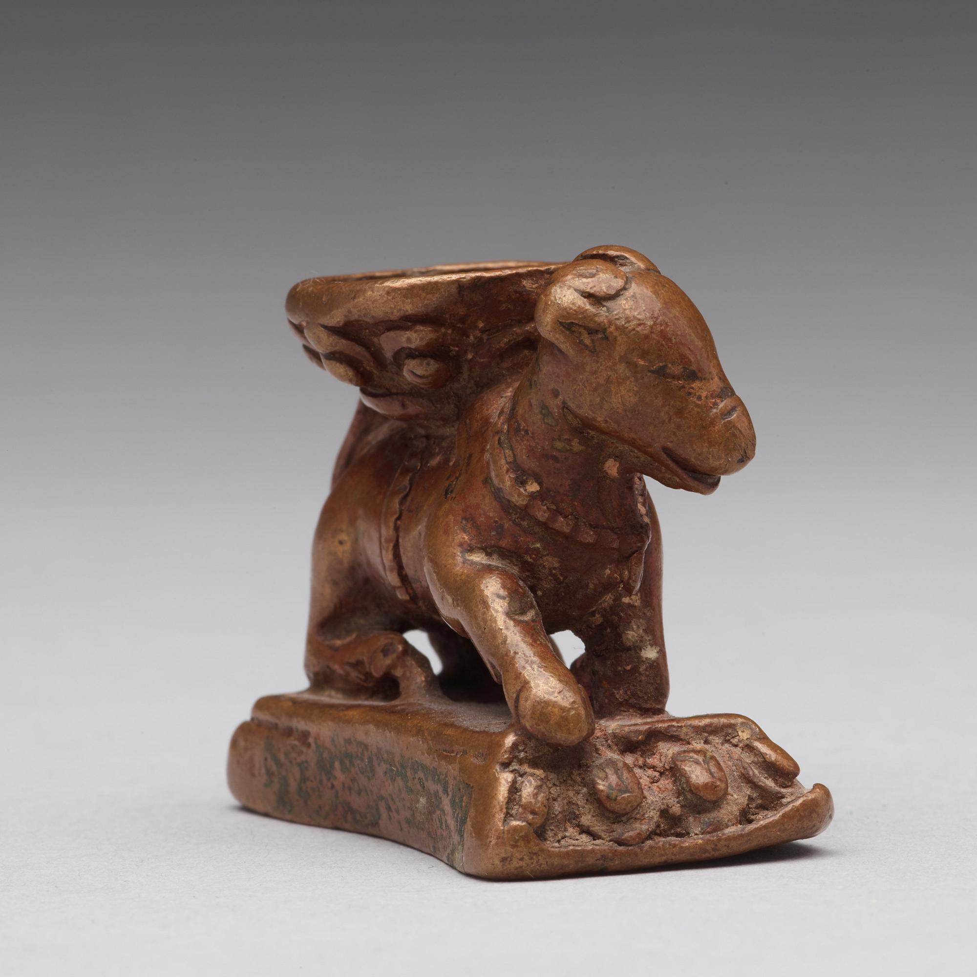 RÖKELSEBRÄNNARE, förgylld kopparlegering. Nepal, 1400-tal.