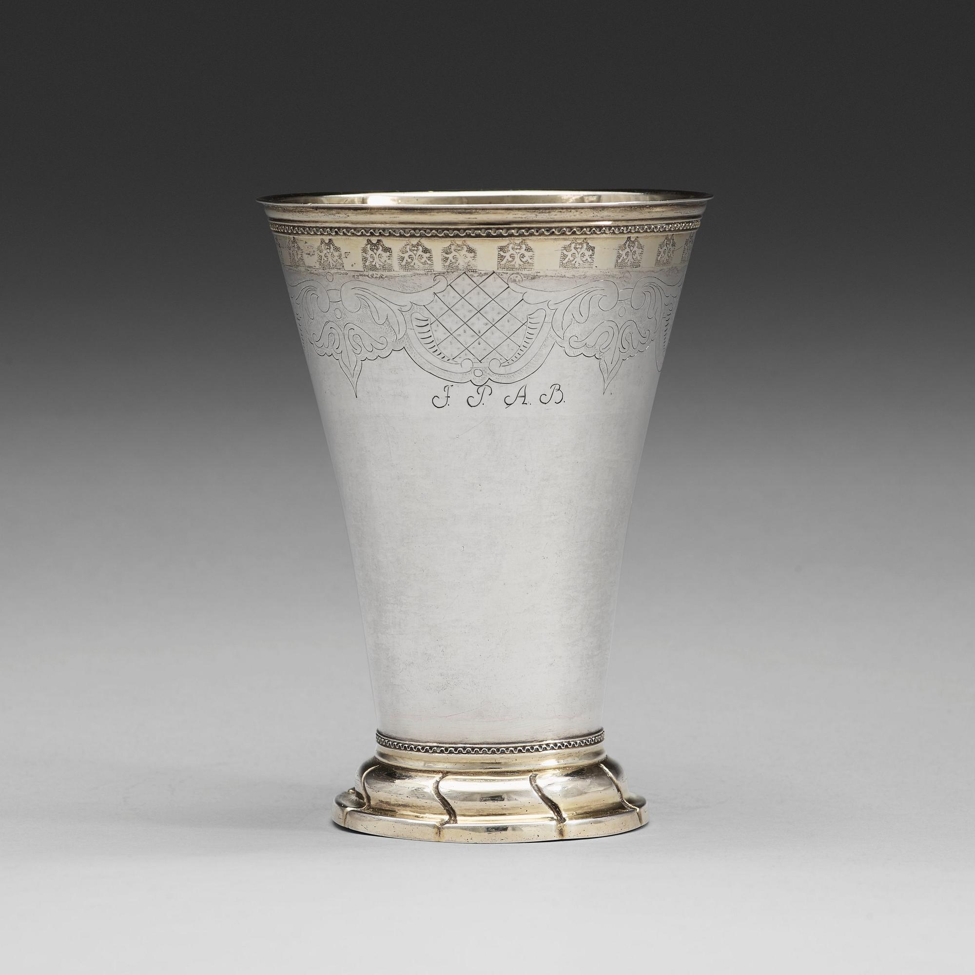 A Swedish 18th century parcel-gilt beaker, mark of Pelle Sellstedt, Sundsvall 1765.