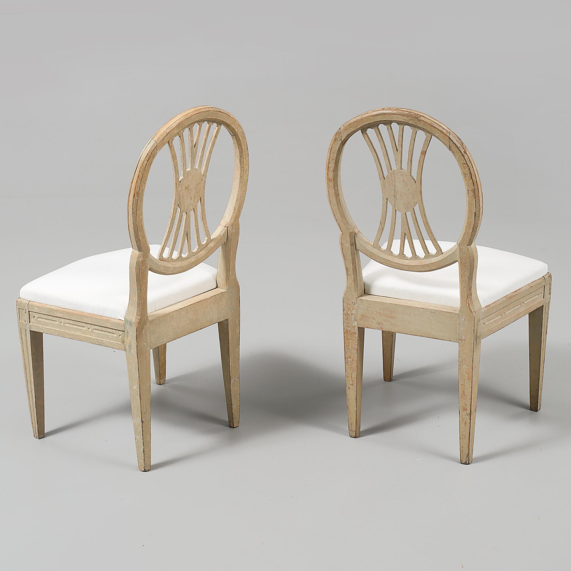 STOLAR, ett par, gustavianska, sent 1700-tal/tidigt 1800-tal.