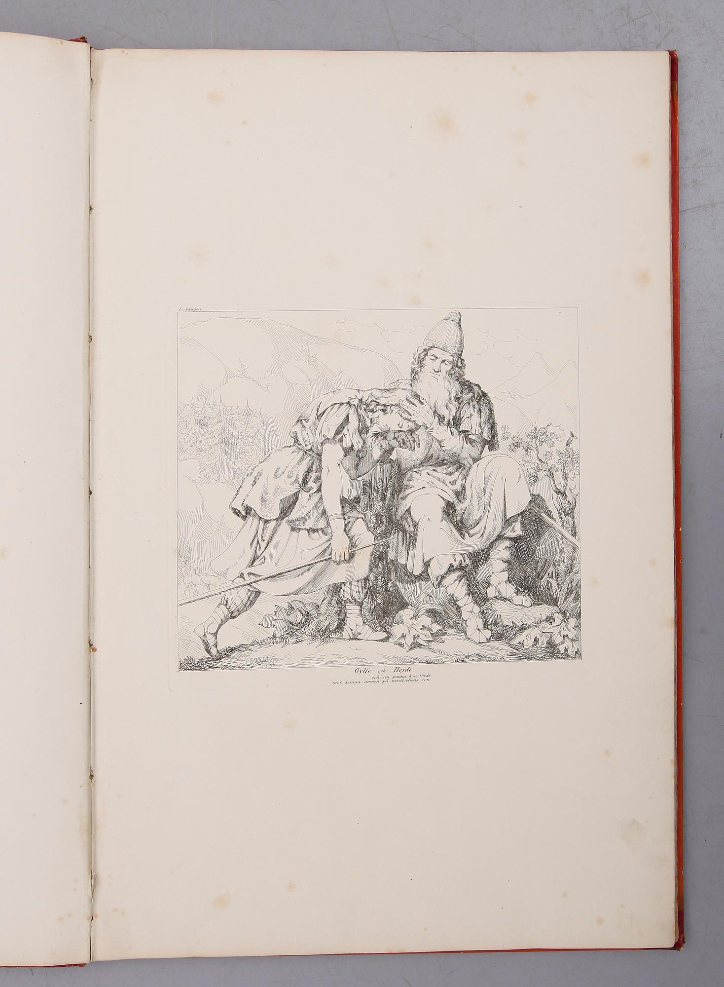 BOK: "Teckningar ur Asarne" componerade och etsade af Sahlbom, 1800-tal.