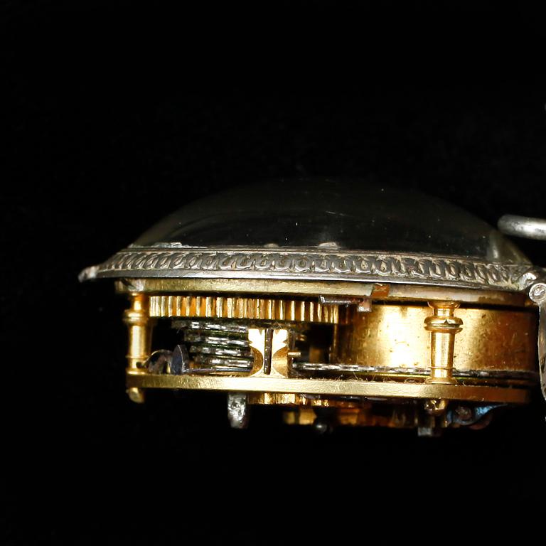 FICKUR, Spindelur, herr, silver, Matthias Erhardt, Augusta, Augsburg, 1600-talets slut.