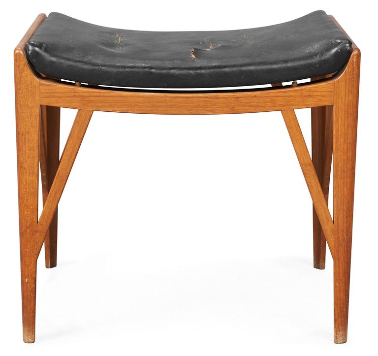 CARL-AXEL ACKING, taburett, sannolikt G. Åhmans Möbelfabrik, Åhus, 1950-60-tal.