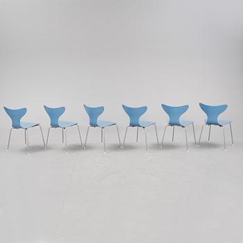 STOLAR, 6 stycken, "Liljan", Arne Jacobsen, 1970-tal.