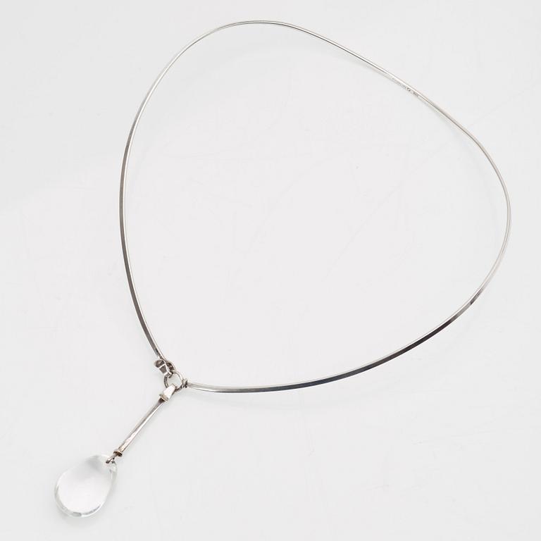 Vivianna Torun Bülow-Hübe, a silver and "dew-drop" glass necklace, executed in her own workshop, Stockholm, 1964.