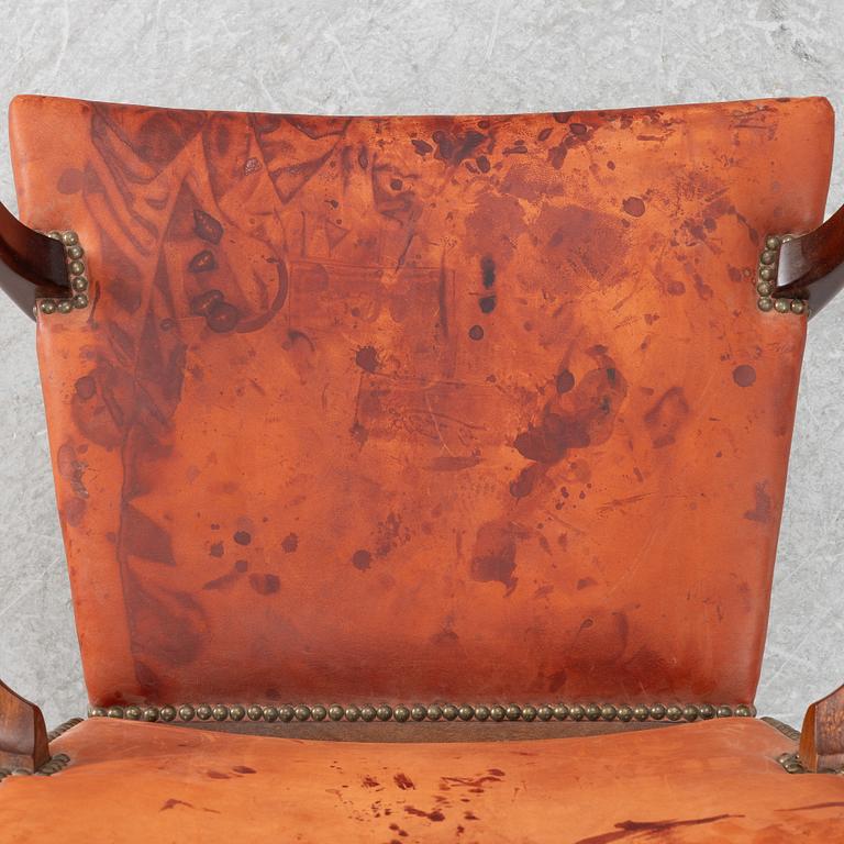 Kaare Klint, karmstol, modell 3758A, "The Red Chair", Rud. Rasmussen, Danmark, 1900-talets mitt.