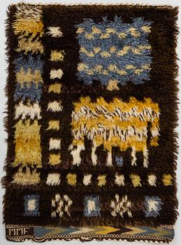 MÄRTA MÅÅS-FJETTERSTRÖM, MATTO, "Fåren", knotted pile, ca 68,5 x 48 cm, signed MMF.