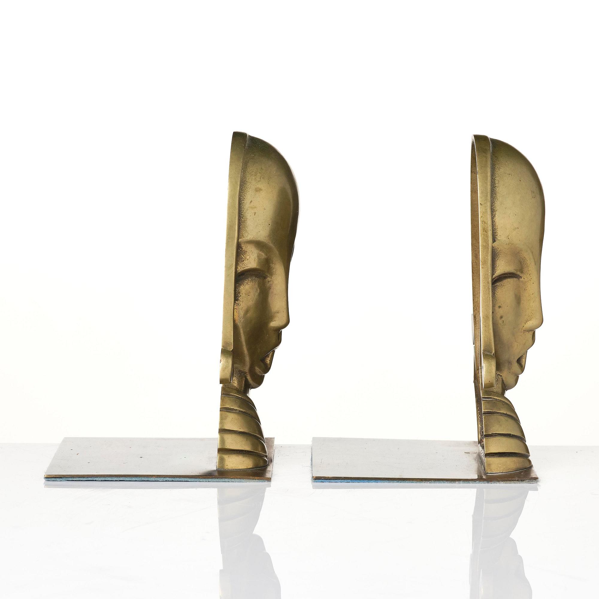 Carl-Einar Borgström, a pair of brass bookends model "840", Ystad-Metall.